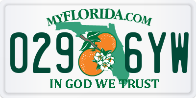 FL license plate 0296YW