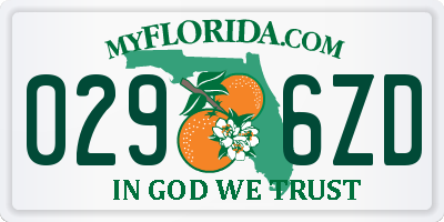 FL license plate 0296ZD