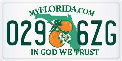 FL license plate 0296ZG