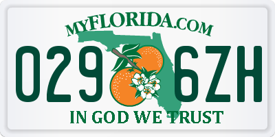 FL license plate 0296ZH