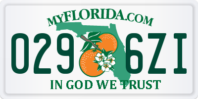 FL license plate 0296ZI