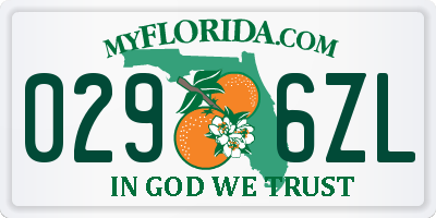 FL license plate 0296ZL