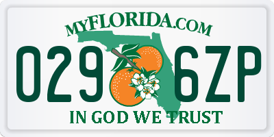 FL license plate 0296ZP