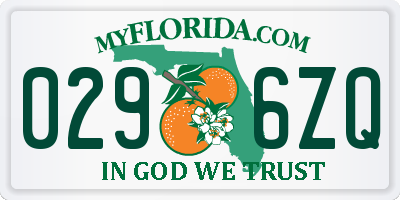FL license plate 0296ZQ