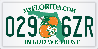 FL license plate 0296ZR