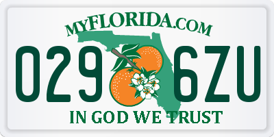 FL license plate 0296ZU