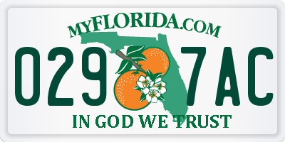 FL license plate 0297AC