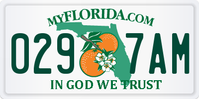 FL license plate 0297AM