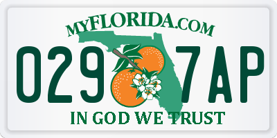 FL license plate 0297AP