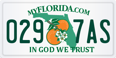 FL license plate 0297AS