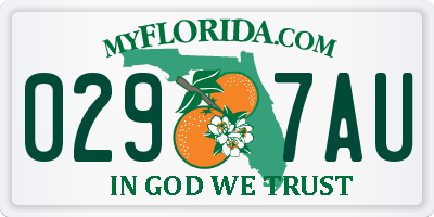 FL license plate 0297AU