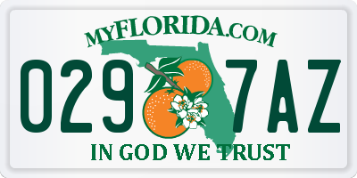 FL license plate 0297AZ