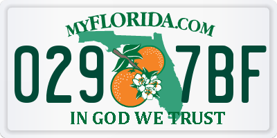 FL license plate 0297BF