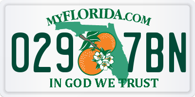 FL license plate 0297BN