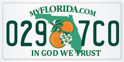 FL license plate 0297CO