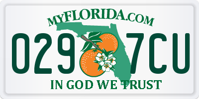 FL license plate 0297CU