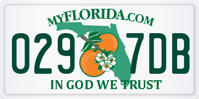 FL license plate 0297DB
