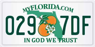 FL license plate 0297DF
