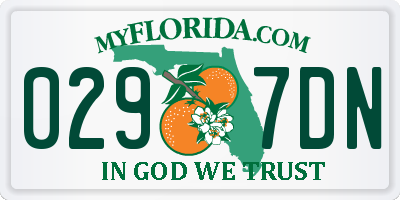 FL license plate 0297DN