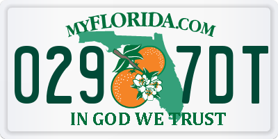 FL license plate 0297DT