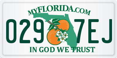 FL license plate 0297EJ