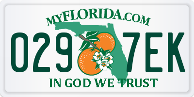 FL license plate 0297EK