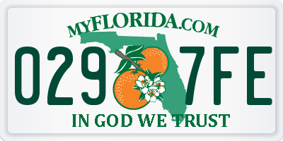 FL license plate 0297FE