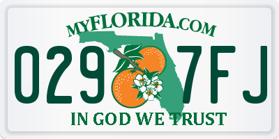 FL license plate 0297FJ