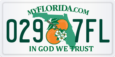 FL license plate 0297FL