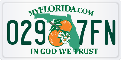 FL license plate 0297FN