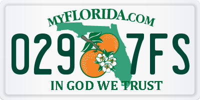 FL license plate 0297FS