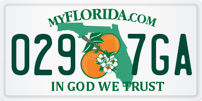 FL license plate 0297GA