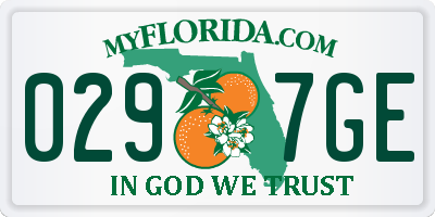 FL license plate 0297GE