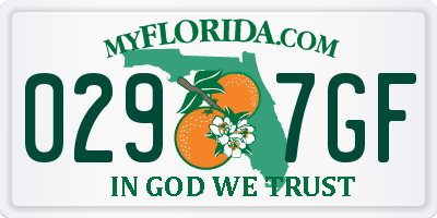 FL license plate 0297GF