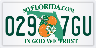 FL license plate 0297GU