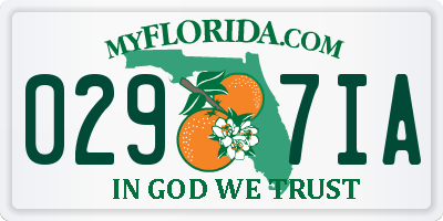 FL license plate 0297IA