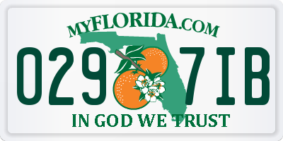 FL license plate 0297IB