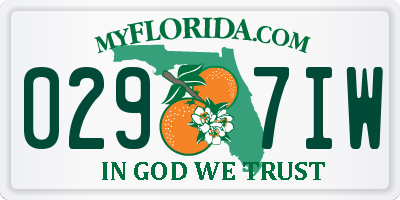 FL license plate 0297IW