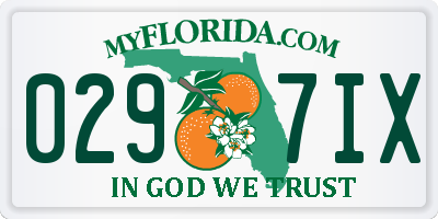 FL license plate 0297IX