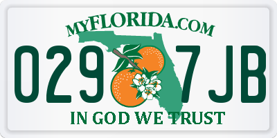 FL license plate 0297JB