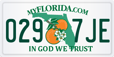 FL license plate 0297JE