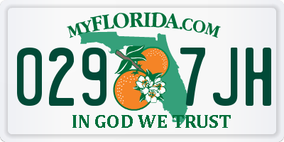 FL license plate 0297JH