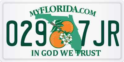 FL license plate 0297JR