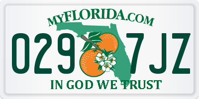 FL license plate 0297JZ