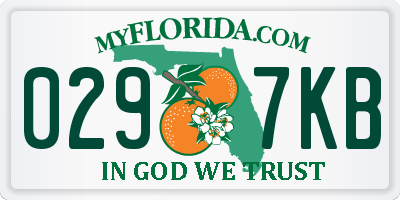 FL license plate 0297KB