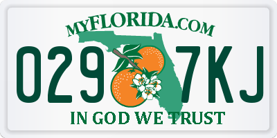 FL license plate 0297KJ