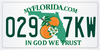 FL license plate 0297KW