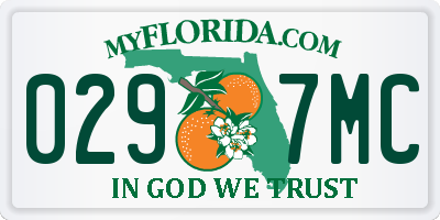 FL license plate 0297MC