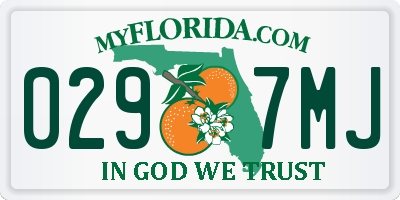 FL license plate 0297MJ