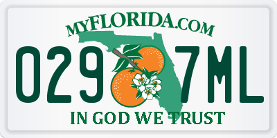 FL license plate 0297ML